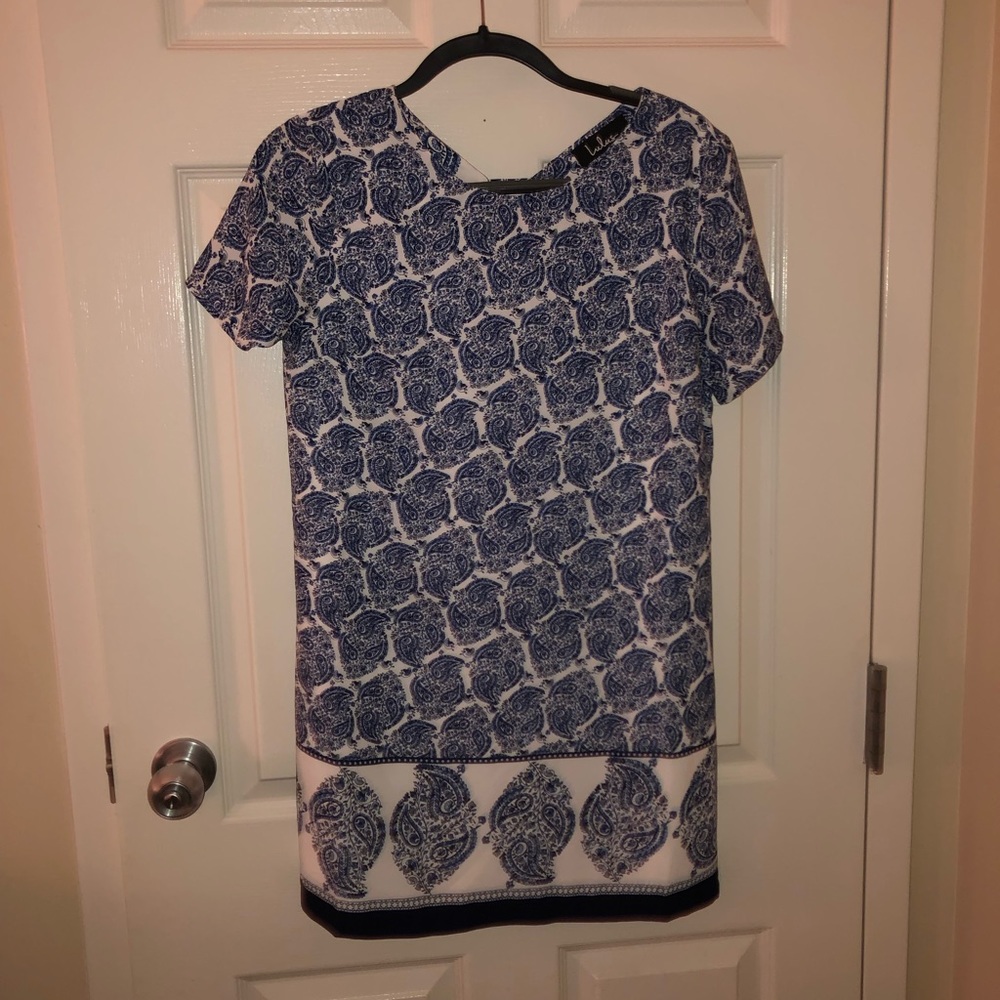 Taj Mahal Tour Blue Print Shift Dress Lulus